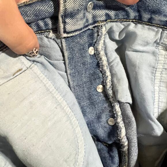 Vintage Route 66 Raw 90's Hem Denim Shorts Button Front High Waist Women 15/16 - Picture 4 of 9